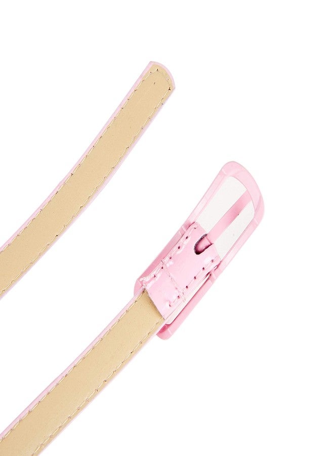 Selighting Women's Solid Color Faux Leather Skinny Belts for Dresses (One Size, Pink) - Image 5